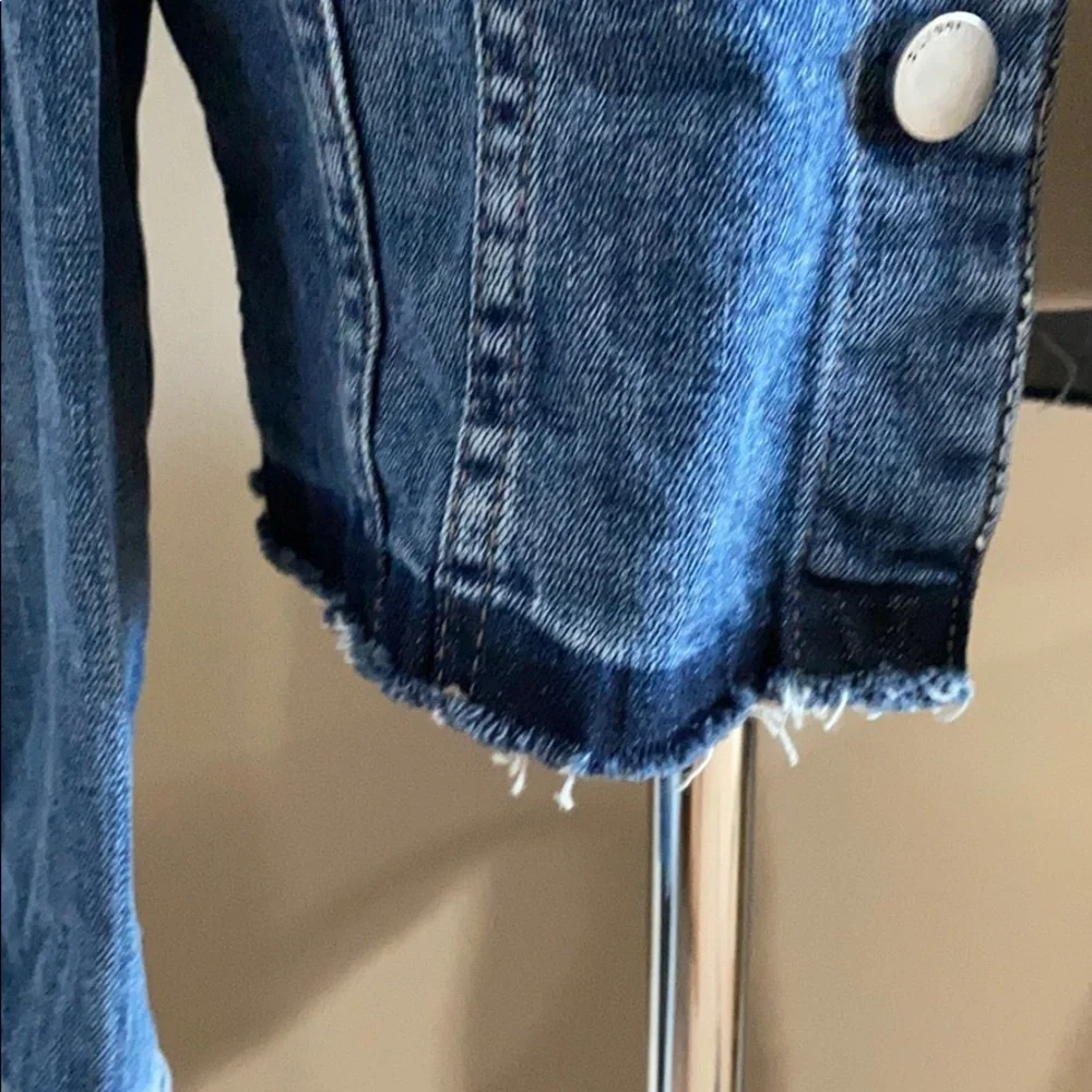 DL1961 Manning Mid Wash Denim Raw Hem Jacket